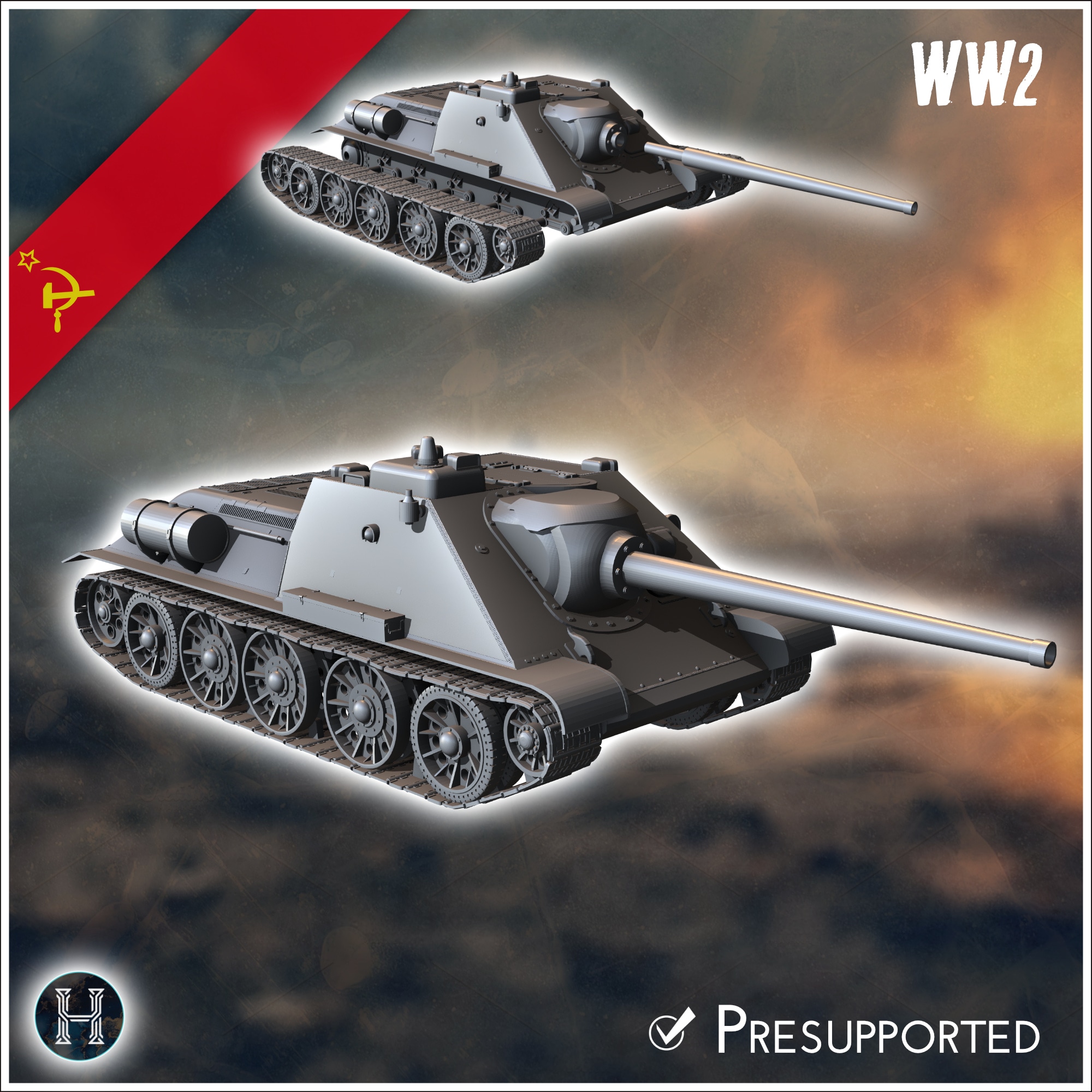 SU-85 tank destroyer - Soviet army WW2 Second World East front Ostfront RPG Mini Hobby